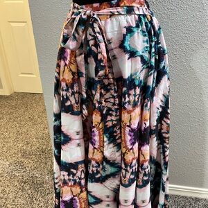 Cato Pink and Orange Wrap Maxi Skirt